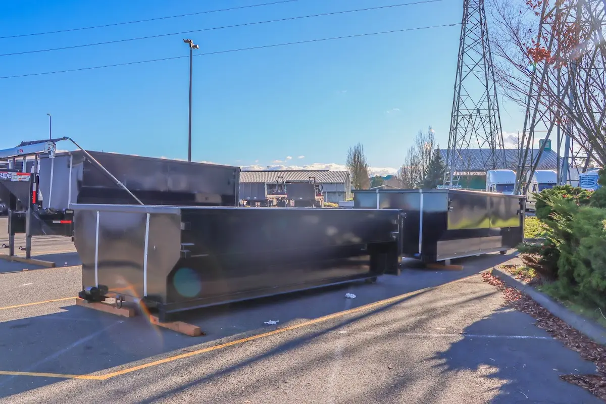 Roll-off dumpster ready for waste disposal at job site for 15 Yard Dumpster Rental in Lake Dallas
